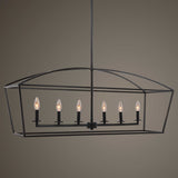 Bronze 6-Light Linear Chandelier | Uttermost Clayton