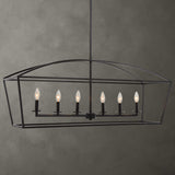 Bronze 6-Light Linear Chandelier | Uttermost Clayton
