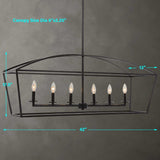 Bronze 6-Light Linear Chandelier | Uttermost Clayton