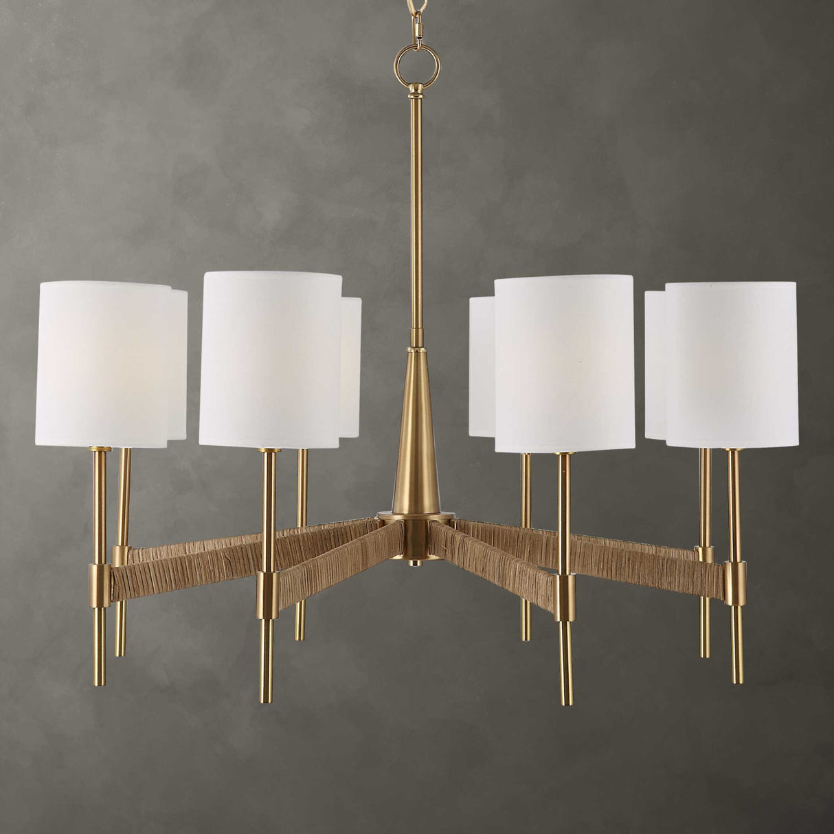 White Linen 8-Light Chandelier | Uttermost Lautoka