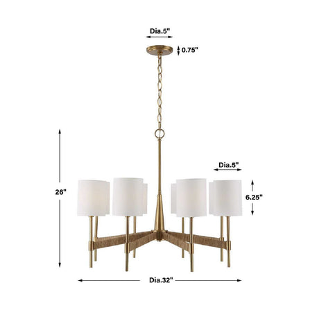 White Linen 8-Light Chandelier | Uttermost Lautoka