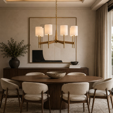 White Linen 8-Light Chandelier | Uttermost Lautoka