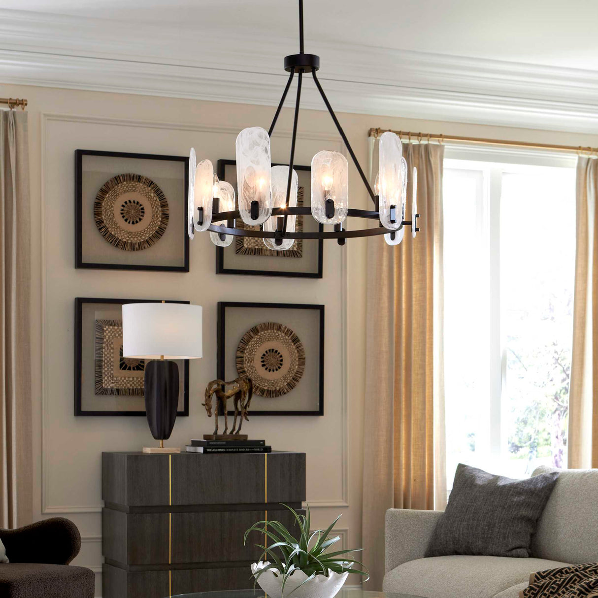 Oval Glass 10-Light Chandelier | Uttermost Ellipse