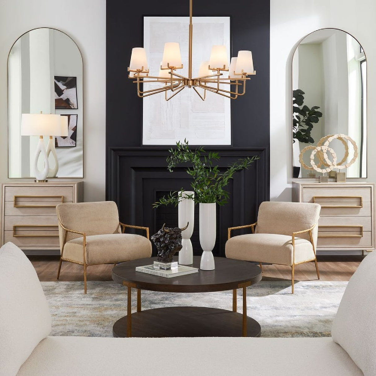 Opal Glass Cones 8-Light Chandelier | Uttermost Lassen - www.oroa.com