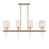 White Silken 8-Light Linear Chandelier | Uttermost Awyr