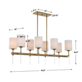 White Silken 8-Light Linear Chandelier | Uttermost Awyr