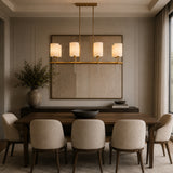 White Silken 8-Light Linear Chandelier | Uttermost Awyr