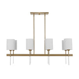 White Silken 8-Light Linear Chandelier | Uttermost Awyr