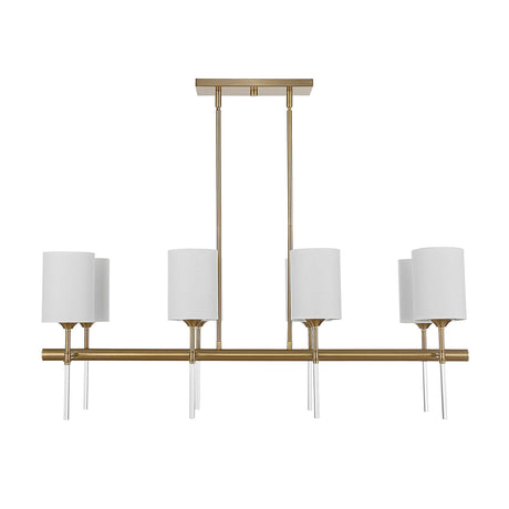 White Silken 8-Light Linear Chandelier | Uttermost Awyr