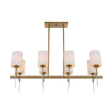 White Silken 8-Light Linear Chandelier | Uttermost Awyr