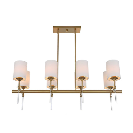 White Silken 8-Light Linear Chandelier | Uttermost Awyr