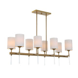 White Silken 8-Light Linear Chandelier | Uttermost Awyr