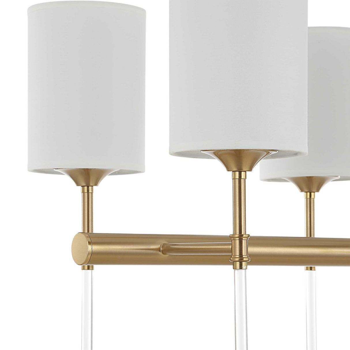 White Silken 8-Light Linear Chandelier | Uttermost Awyr