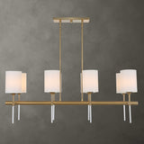 White Silken 8-Light Linear Chandelier | Uttermost Awyr
