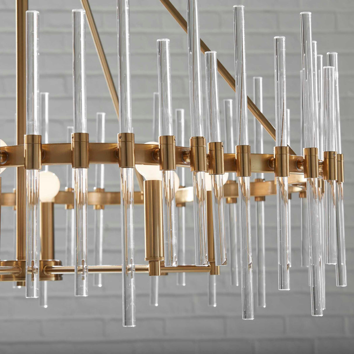 Glass Rods 8-Light Chandelier | Uttermost Crystal Stick