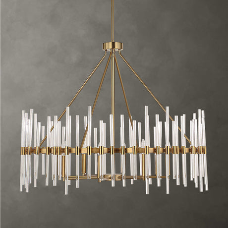 Glass Rods 8-Light Chandelier | Uttermost Crystal Stick