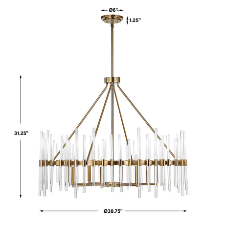 Glass Rods 8-Light Chandelier | Uttermost Crystal Stick
