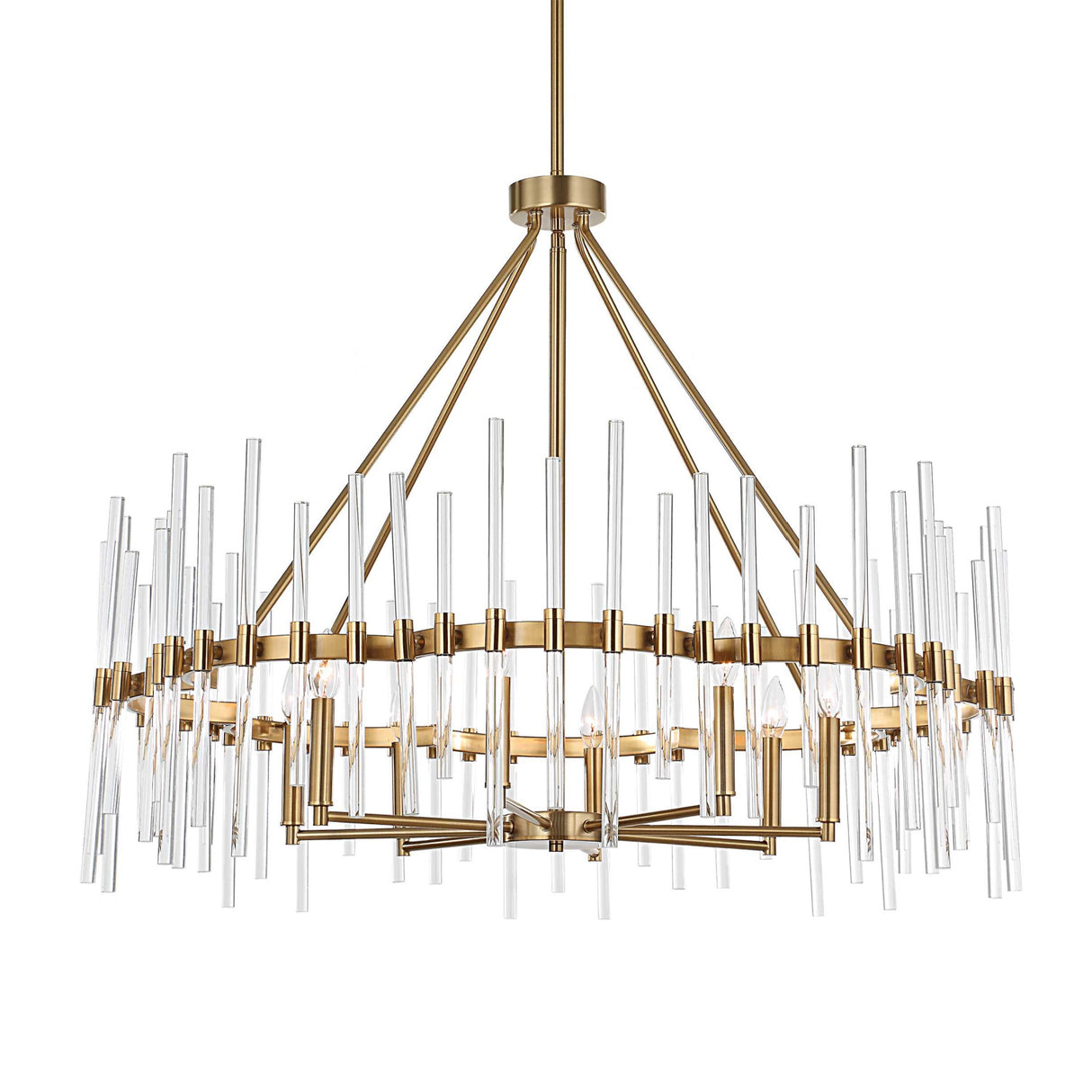 Glass Rods 8-Light Chandelier | Uttermost Crystal Stick
