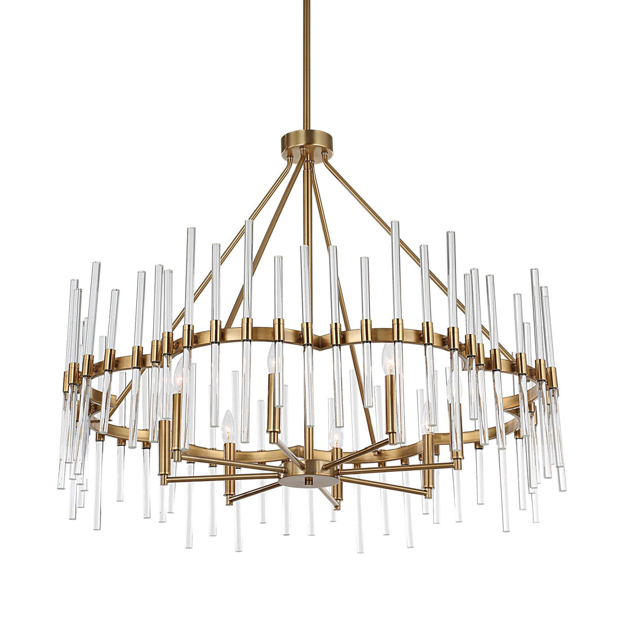 Glass Rods 8-Light Chandelier | Uttermost Crystal Stick