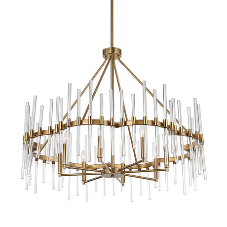 Glass Rods 8-Light Chandelier | Uttermost Crystal Stick