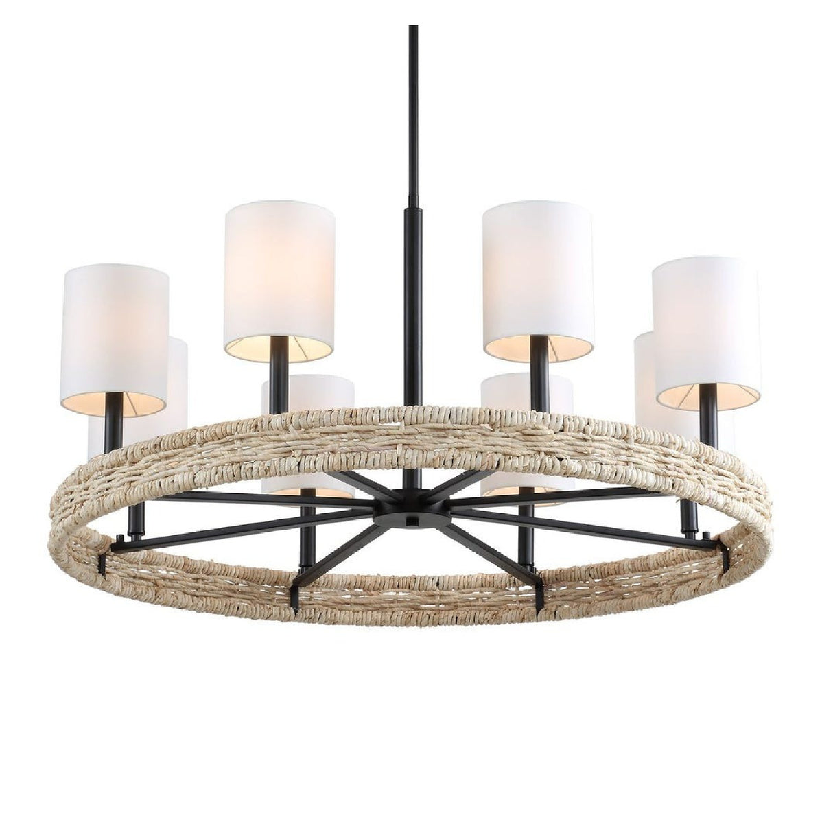 Woven Rattan Ring 8-Light Chandelier | Uttermost Faiyam