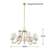 9-Light White Linen Chandelier | Uttermost Seville - www.oroa.com