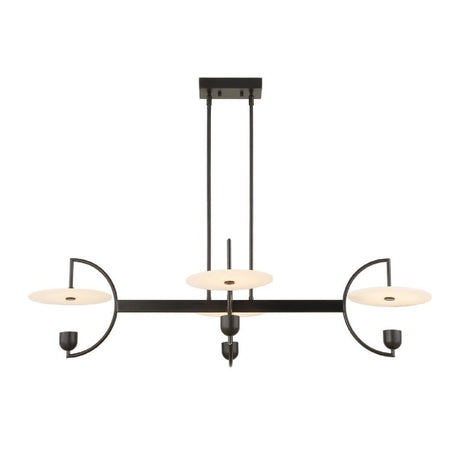 White Alabaster 4-Light Linear Chandelier | Uttermost Kyoto - www.oroa.com