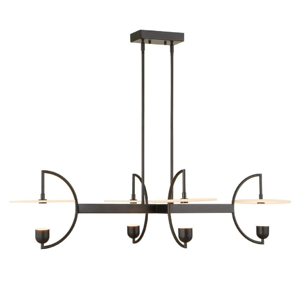 White Alabaster 4-Light Linear Chandelier | Uttermost Kyoto - www.oroa.com