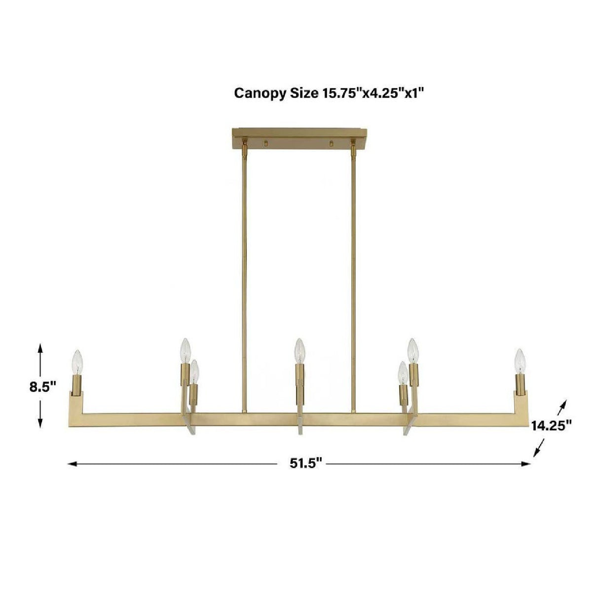 Brass Adjustable Linear Chandelier | Uttermost Cordoba - www.oroa.com