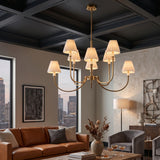 Pleated White Fabric 8-Light Chandelier | Uttermost Poppins - www.oroa.com