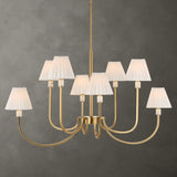 Pleated White Fabric 8-Light Chandelier | Uttermost Poppins