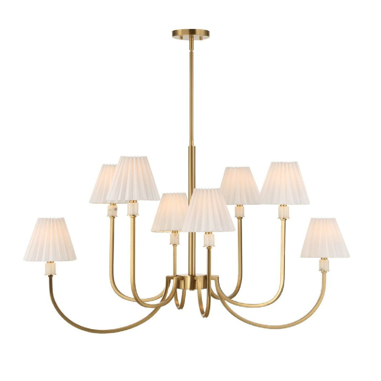 Pleated White Fabric 8-Light Chandelier | Uttermost Poppins - www.oroa.comc