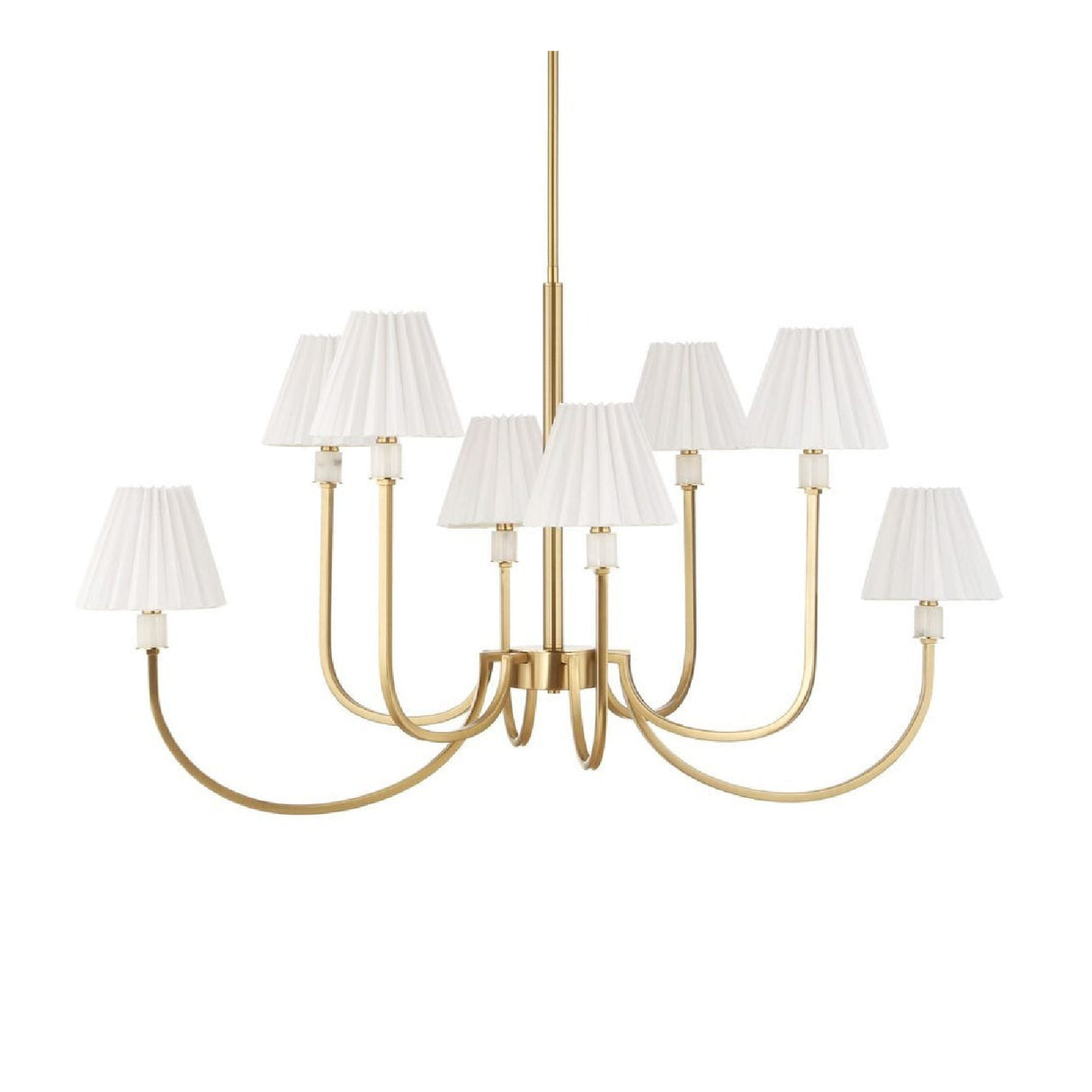 Pleated White Fabric 8-Light Chandelier | Uttermost Poppins - www.oroa.com