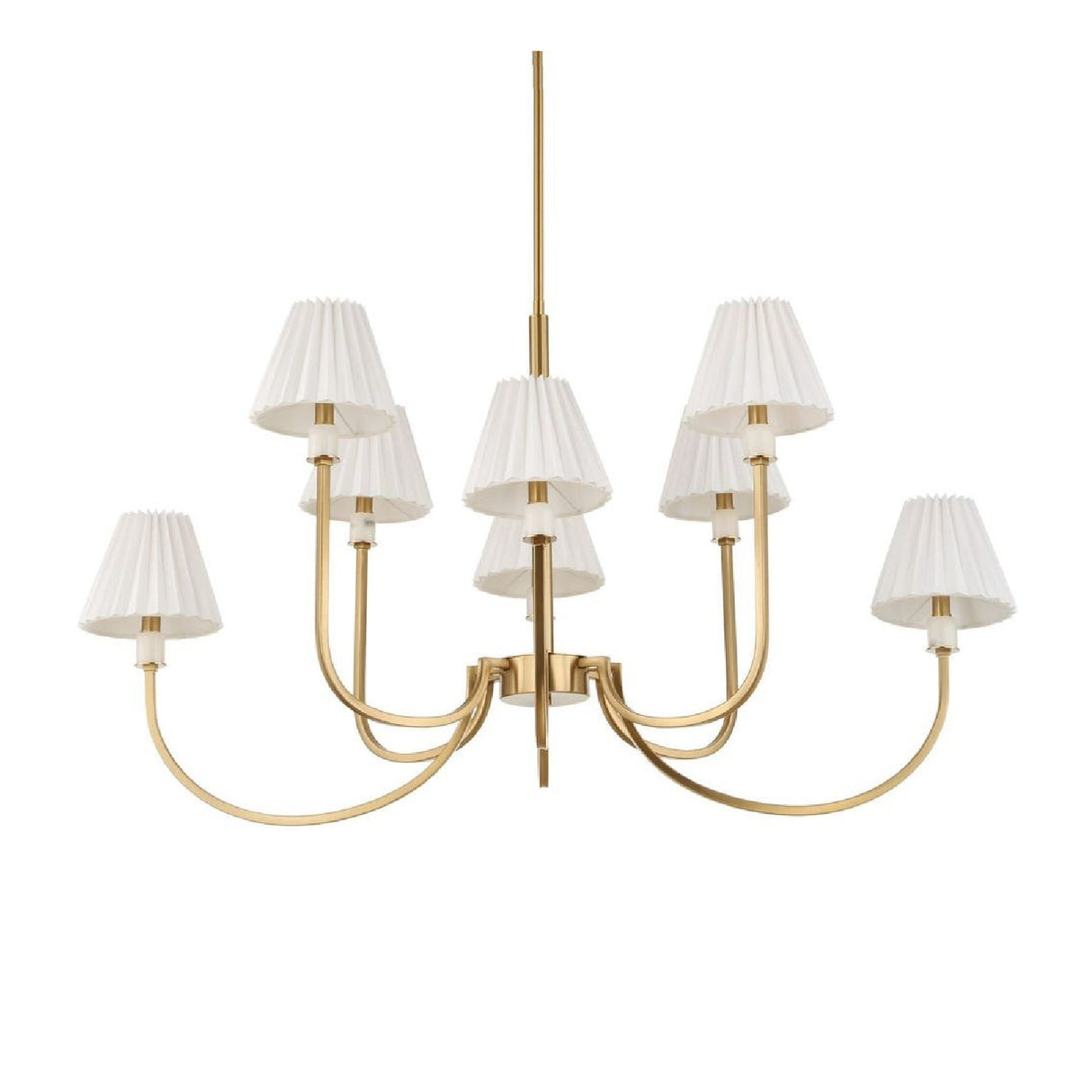 Pleated White Fabric 8-Light Chandelier | Uttermost Poppins - www.oroa.com