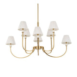 Pleated White Fabric 8-Light Chandelier | Uttermost Poppins - www.oroa.com