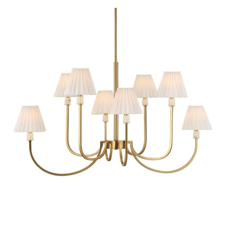 Pleated White Fabric 8-Light Chandelier | Uttermost Poppins - www.oroa.com