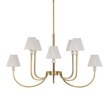 Pleated White Fabric 8-Light Chandelier | Uttermost Poppins - www.oroa.com