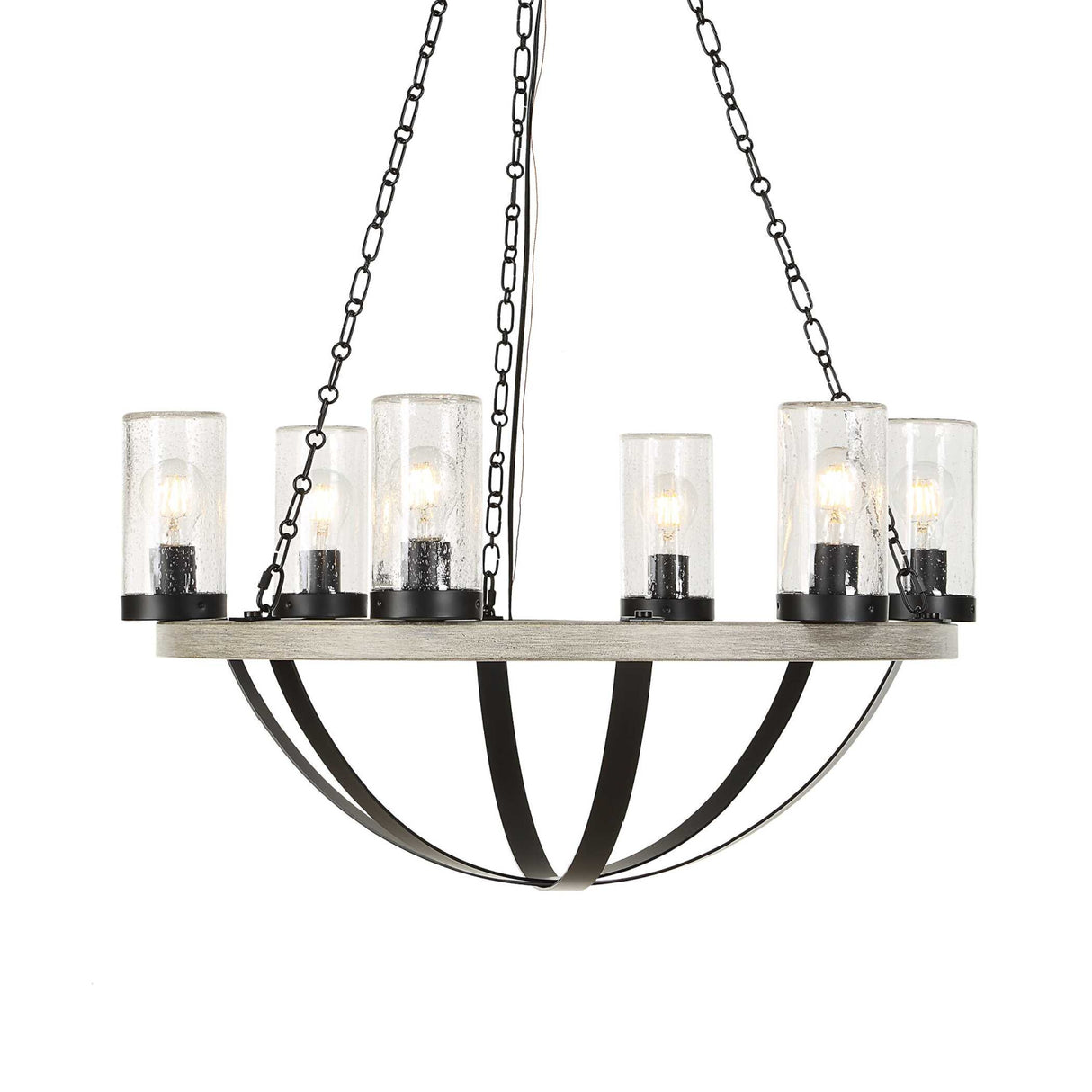 Modern European furniture - Seeded Glass 6-Light Indoor/Outdoor Chandelier - www.oroa.com