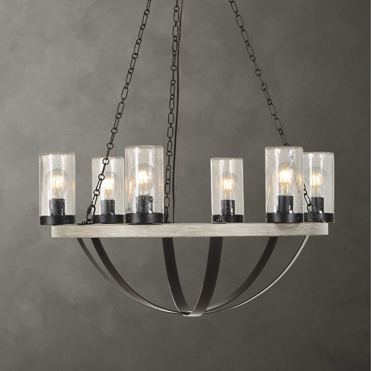 Modern European furniture - Seeded Glass 6-Light Indoor/Outdoor Chandelier - www.oroa.com