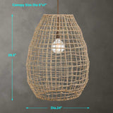 Woven Seagrass 1-Light Pendant Lamp | Uttermost Cross Weave