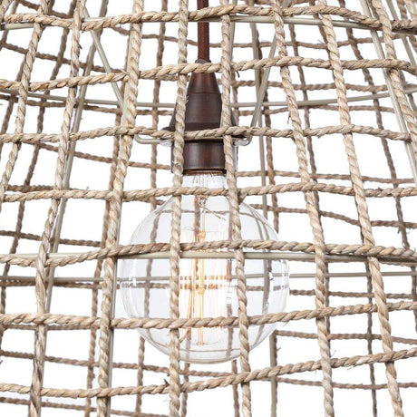 Woven Seagrass 1-Light Pendant Lamp | Uttermost Cross Weave