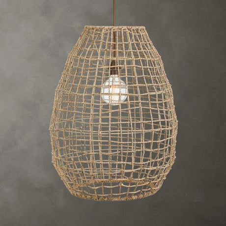 Woven Seagrass 1-Light Pendant Lamp | Uttermost Cross Weave