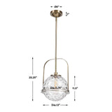 Spherical Watered Glass Pendant Lamp | Uttermost Mimas - www.oroa.com