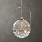 Spherical Watered Glass Pendant Lamp | Uttermost Mimas