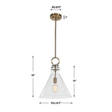 Clear Glass Conical Pendant Lamp | Uttermost Imbuto
