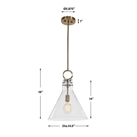 Clear Glass Conical Pendant Lamp | Uttermost Imbuto