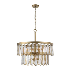 Modern European furniture - Tiered Seeded Glass 9-Light Chandelier - www.oroa.com