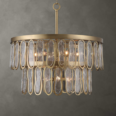 Tiered Seeded Glass 9-Light Chandelier | Uttermost Aurelie
