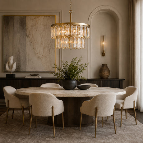 Tiered Seeded Glass 9-Light Chandelier | Uttermost Aurelie