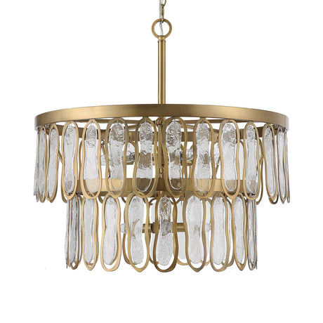 Tiered Seeded Glass 9-Light Chandelier | Uttermost Aurelie